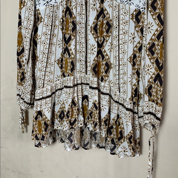 Free People 60's Down by the Bay Tunic Ivory Combo Size XS - Picture 4 of 8